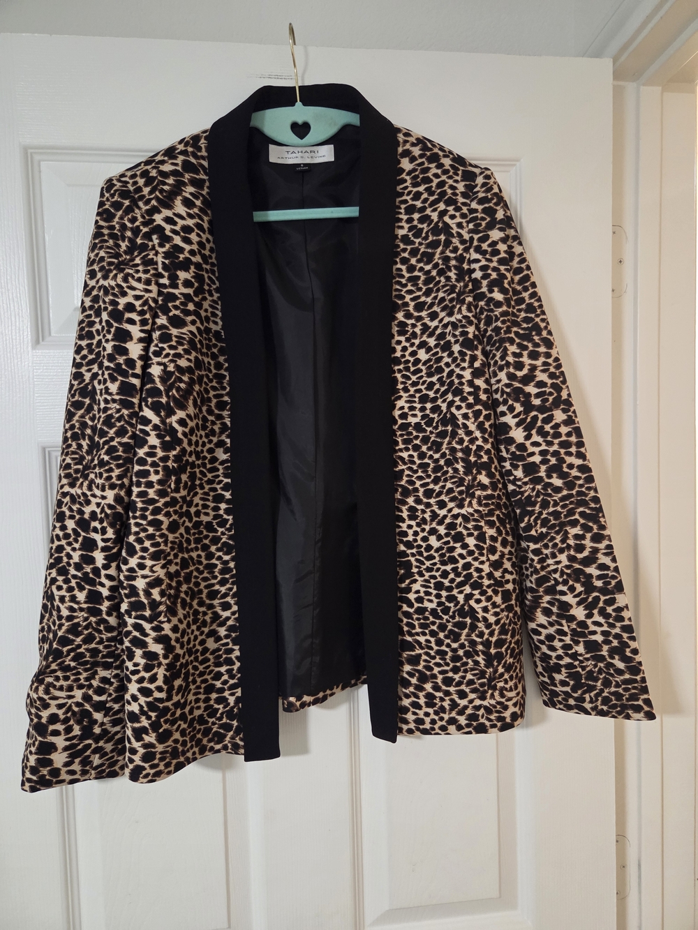 Tahari Leopard Print Open Blazer Jacket. Retro Chic Evening Work Church. 8